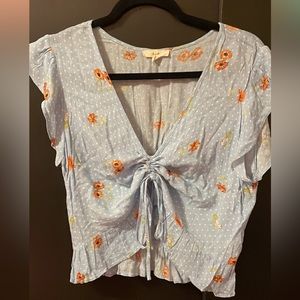 Adjustable floral crop top